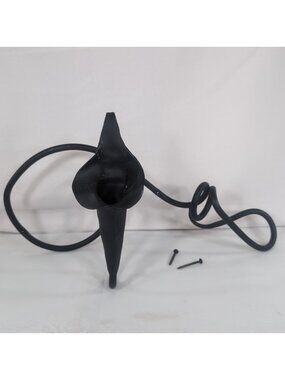 Vintage Brutalist Calla Lily Iron Candle Holder Wall Mount Black J Brubacker
